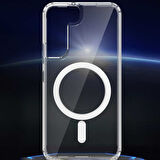 Galaxy S22 Plus Uyumlu Zore Tacsafe Wireless Kılıf-Renksiz