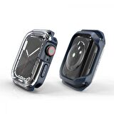 Apple Watch Uyumlu 7 45mm Zore Watch Gard 08 Sert PC + Silikon Koruyucu 