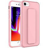 Apple iPhone 8 Kılıf Zore Qstand Kapak-Pembe