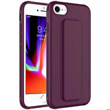 iPhone SE 2022 Uyumlu Zore Qstand Kapak-Mürdüm