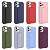 iPhone 11 Pro Max Uyumlu Zore Qstand Kapak-Mürdüm