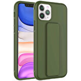 iPhone 11 Pro Uyumlu Zore Qstand Kapak-Koyu Yeşil