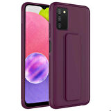 Galaxy A03S Uyumlu Zore Qstand Kapak-Mürdüm