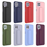 Galaxy M22 Uyumlu Zore Qstand Kapak-Siyah