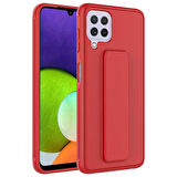 Galaxy A22 4G Uyumlu Zore Qstand Kapak-Kırmızı