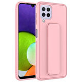 Galaxy A22 4G Uyumlu Zore Qstand Kapak-Pembe