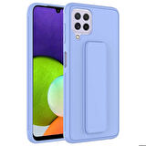 Galaxy A22 4G Uyumlu Zore Qstand Kapak-Lila