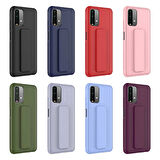 Xiaomi Redmi Note 10 Kılıf Zore Qstand Kapak-Lila