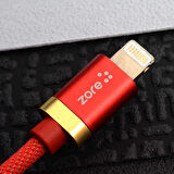 Kırmızı Poro Lightning Usb Kablo 1M-Zore