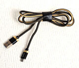 Siyah-Gold Poro Micro Usb Kablo 1M-Zore