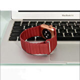 Watch 40mm Uyumlu KRD-09 Deri Lop Zore Kordon-Mavi