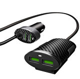 Siyah ZR-C502 2+2 Araç Şarj Seti Zore-CBP