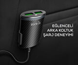 Siyah ZR-C502 2+2 Araç Şarj Seti Zore-CBP