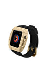 Apple Watch 44mm Uyumlu Krd-65 Kordon Siyah-gold