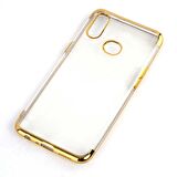 Galaxy A10S Kamera Korumalı Köşeleri Renkli Şeffaf Silikon Kılıf