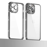 iPhone 12 Pro Uyumlu Kamera Korumalı Taşlı Zore Mina Kılıf-Gold