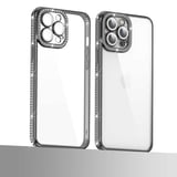 iPhone 12 Pro Uyumlu Kamera Korumalı Taşlı MKST Mina Kılıf-Lila