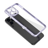iPhone 12 Pro Max Uyumlu Kamera Korumalı Taşlı Zore Mina Kılıf-Gümüş