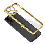 iPhone 13 Pro Uyumlu Kamera Korumalı Taşlı Zore Mina Kılıf-Lila