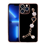 iPhone 12 Pro Max Uyumlu El Tutamaçlı Kamera Korumalı Zore Taka Silikon Kılıf-Siyah