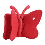 iPad 10.2 2021 (9.Nesil)  Uyumlu ​MKST Butterfly Standlı Tablet Kılıf-Kırmızı