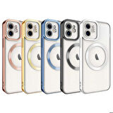 iPhone 11 Uyumlu Magsafe Wireless Şarj Özellikli Zore Setro Silikon-Gümüş