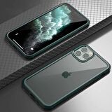 Apple iPhone 11 Pro Max Kılıf Zore Dor Silikon Temperli Cam Kapak