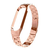 Xiaomi Mi Band 3 Uyumlu KRD-05 Metal Zore Kordon-Gold