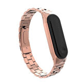 Xiaomi Mi Band 3 Uyumlu KRD-05 Metal Zore Kordon-Gold