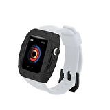 ​​​Watch 44mm Uyumlu KRD-65 Zore Kordon-Beyaz-Siyah