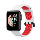 Xiaomi Redmi Watch 2 Lite KRD-02 Uyumlu Zore Kordon-Beyaz-Kırmızı