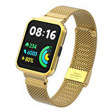 Xiaomi Redmi Watch 2 Lite Uyumlu KRD-66 Metal Zore Kordon-Gold