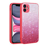 iPhone 11 Uyumlu Renk Geçişli Mermer Desenli Sert Silikon Zore Granit Kılıf-NO6