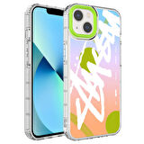 iPhone 14 Uyumlu Kamera Korumalı Renkli Desenli Sert Silikon Zore Korn Kılıf-NO2