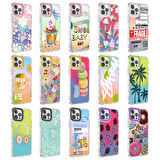 iPhone 14 Pro Uyumlu Kamera Korumalı Renkli Desenli Sert Silikon Zore Korn Kılıf-NO2