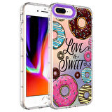 iPhone 8 Plus Uyumlu Kamera Korumalı Renkli Desenli Sert Silikon Zore Korn Kapak-NO11
