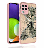 Galaxy M22 Uyumlu Desenli Kamera Korumalı Parlak Zore Nora Kapak-NO4