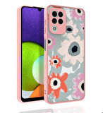 Galaxy A22 4G Uyumlu Desenli Kamera Korumalı Parlak Zore Nora Kapak-NO5