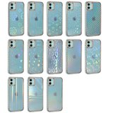 iPhone 11 Uyumlu Desenli Parlayan Transparan MKST Avva Kılıf-NO7