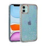 iPhone 11 Uyumlu Desenli Parlayan Transparan MKST Avva Kılıf-NO13