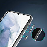 Galaxy S21 Ultra Uyumlu Standlı Şeffaf Silikon Zore L-Stand Kılıf-Renksiz