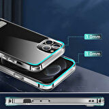 iPhone 14 Pro Uyumlu Standlı Şeffaf Silikon Zore L-Stand Kılıf-Renksiz