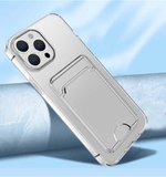 iPhone 14 Pro Uyumlu Kartlıklı Şeffaf Zore Setra Clear Silikon Kılıf-Renksiz