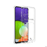 Galaxy M32 Uyumlu Kartlıklı Şeffaf Zore Setra Clear Silikon Kapak-Renksiz