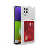 Galaxy M32 Uyumlu Kartlıklı Şeffaf Zore Setra Clear Silikon Kapak-Renksiz