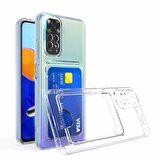 Xiaomi Redmi Note 11 Pro 5G Kılıf Kartlıklı Şeffaf Zore Setra Clear Silikon Kapak