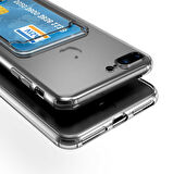 iPhone 7 Plus Uyumlu Kartlıklı Şeffaf Zore Setra Clear Silikon Kapak-Renksiz
