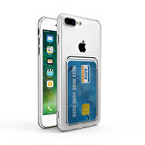 iPhone 8 Plus Uyumlu Kartlıklı Şeffaf Zore Setra Clear Silikon Kapak-Renksiz