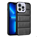 iPhone 13 Pro Uyumlu Kamera Korumalı Airbagli Renkli Zore Seksek Kapak-Siyah