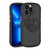 iPhone 12 Pro Uyumlu Kamera Korumalı Pop Soketli Renkli Zore Ofro Kılıf-Siyah